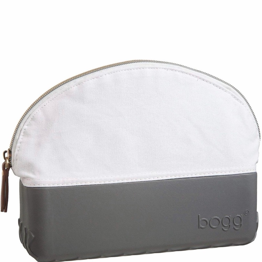 Bogg White and Gray Cosmetic Bag
